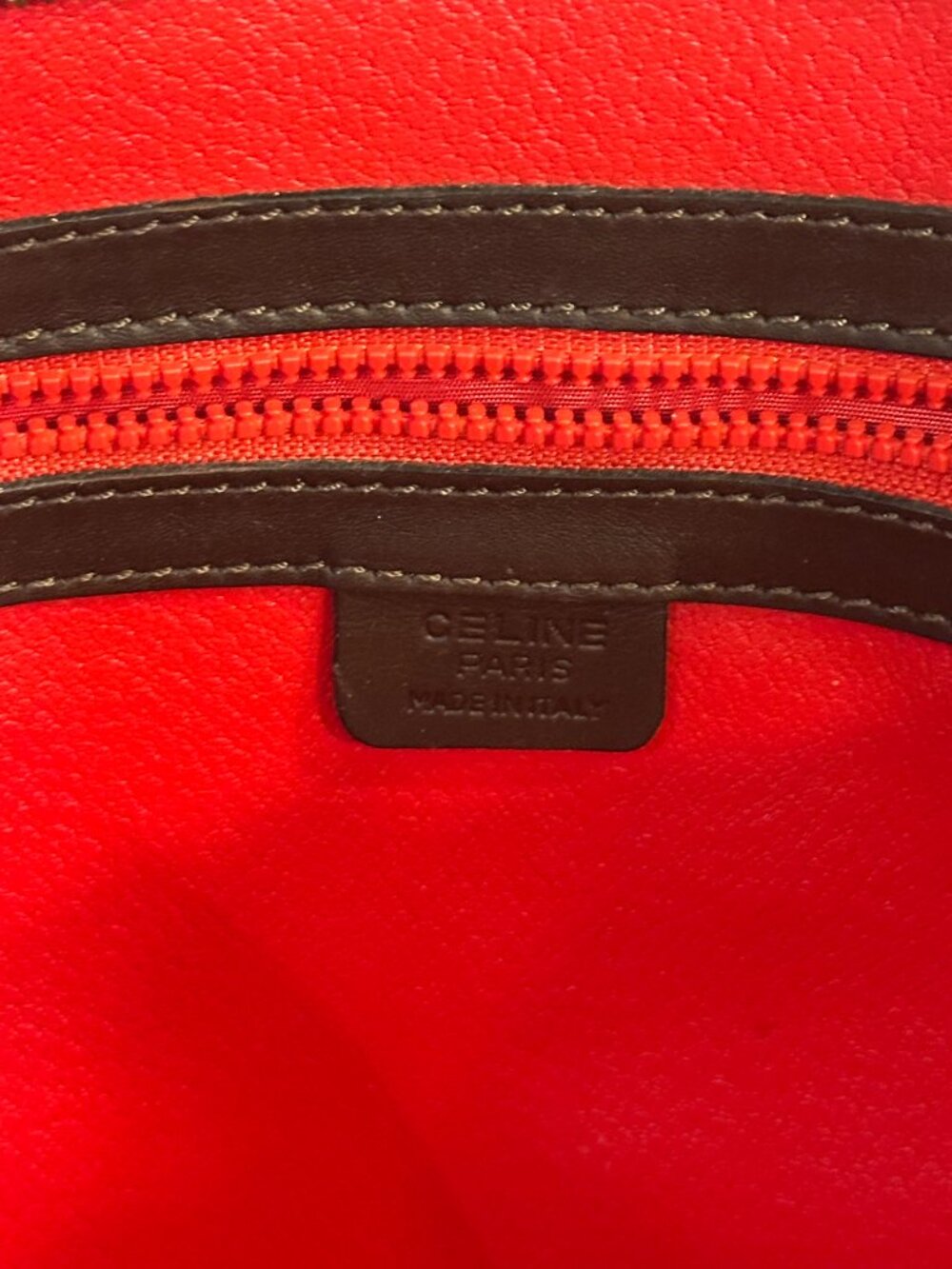 Celine Brown Leather Suede Tote Bag Zip Top Work Bag - Picture 8 of 9